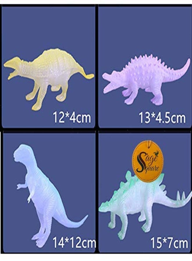 Sage Square Educational Dinosaur Play Set Toys - Kids Realistic Toy Dinosaur Figures for Themed Birthday Party and Education! (Set of Neon) - Image 4